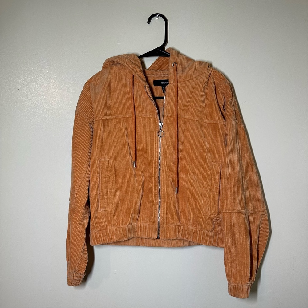 Forever 21 Orange Corduroy Utility Jacket